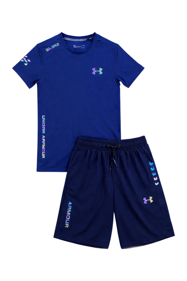 Under Armour Fluo Concept T Shirt & Short Blue